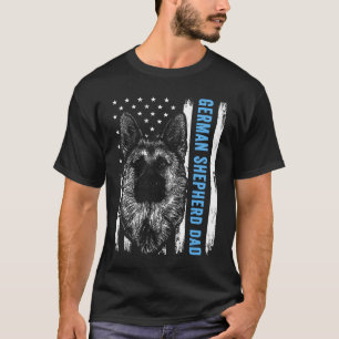 Camiseta Pai De german shepherd Para O Pai De Bandeira Amer