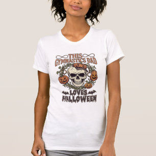 Camiseta Pai de Ginástica Ama Halloween Caveira Abóboras Mo