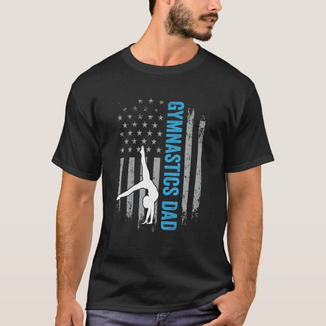 Camiseta Pai de ginástica  Padre Bandeira Americana (Frente)