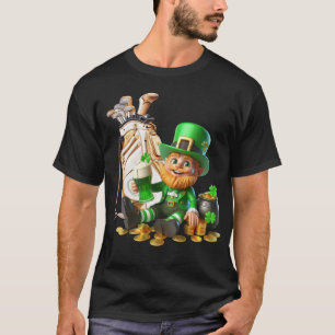 Camiseta Pai de golfe na Rua. Dia de Patrick com Cerveja