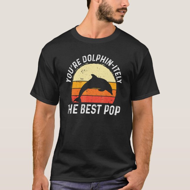 Camiseta Pai De Golfinho O Melhor Dia de os pais De Pop Dad (Frente)