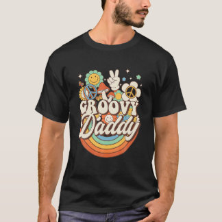 Camiseta Pai de Groovy Hippie Mushroom Peace Retro 60s 70s