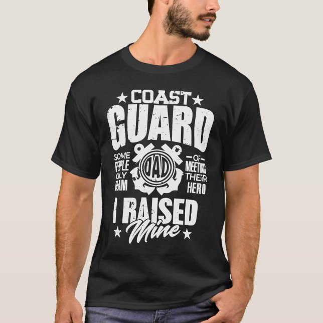 Camiseta Pai de Guarda costeira ergueu meu homem Guarda cos (Frente)
