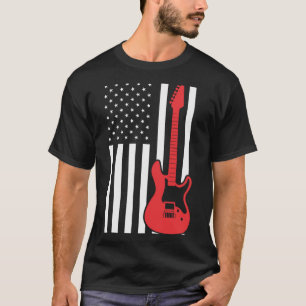 Camiseta Pai De Guitarra Americana, Guitarra E Jogador De B