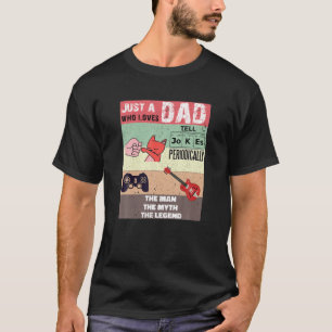 Camiseta Pai de guitarra Pai de Gamero de Gato de Gato masc