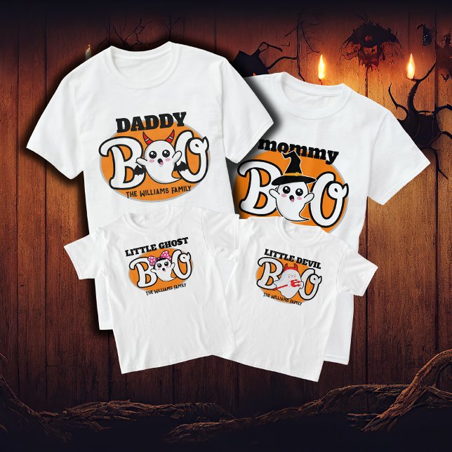 Camiseta Pai de Halloween Boo Devil Family Combinação (Criador carregado)