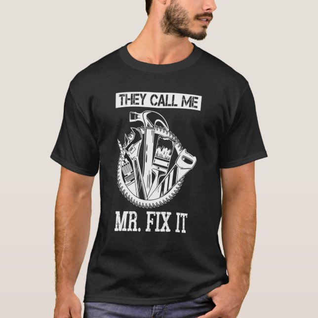 Camiseta Pai De Handyman Chamam-Me Sr. Fix It Reparman (Frente)