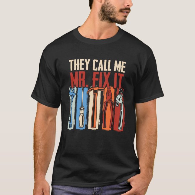 Camiseta Pai De Handyman Chamam-Me Sr. Fix It Reparman (Frente)