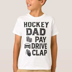 Camiseta Pai de Hockey Paga Carro Palmas Pai Divertido Deve