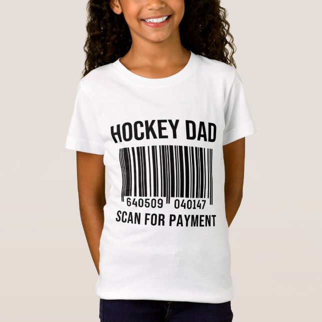 Camiseta Pai De Hockey Para Pagamento Dia de os pais De Esp (Frente)