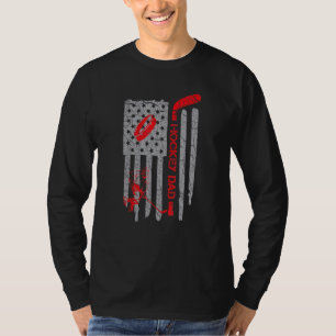 Camiseta Pai de Hockey Patriótico do Dia S.A. Bandeira Amer