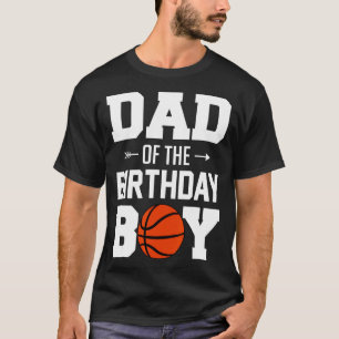 Camiseta Pai de homen do menino de aniversário basquete men
