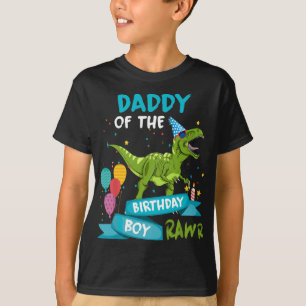 Camiseta Pai de Homens do Jovem de Aniversário RAWR T-Rex D