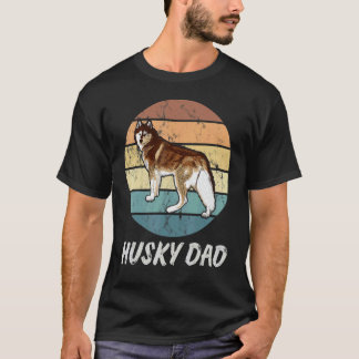 Camiseta Pai de Husky Retro Masculino Cachorro de Trineo Hu