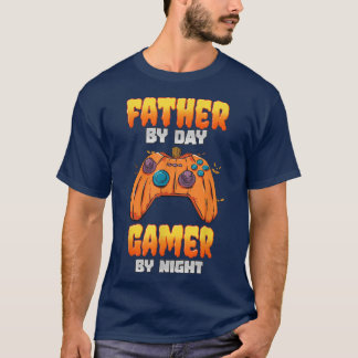 Camiseta Pai De Jogadores Por Dia Gamer Pela Noite Engraçad