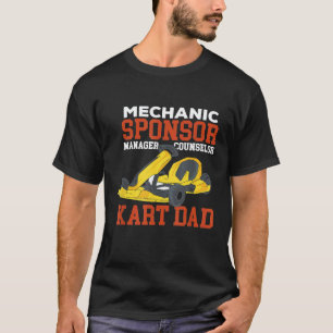 Camiseta Pai de Kart Mecânico Patrocinador Gerente Conselhe