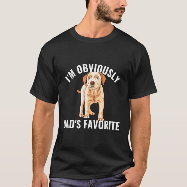 Camiseta Pai de laboratório amarelo Labrador favorito (Frente)