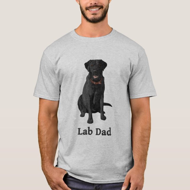 Camiseta Pai de laboratório Black Labrador Retriever (Frente)