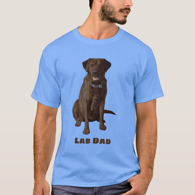 Camiseta Pai de laboratório Chocolate Labrador (Frente)