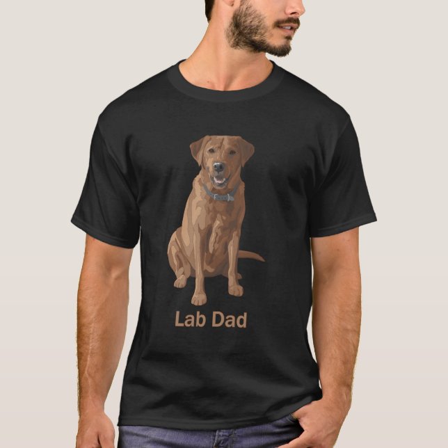 Camiseta Pai de laboratório Fox Red Labrador Retriever Dog  (Frente)