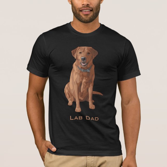 Camiseta Pai De Laboratório Fox Red Yellow Labrador Retriev (Frente)