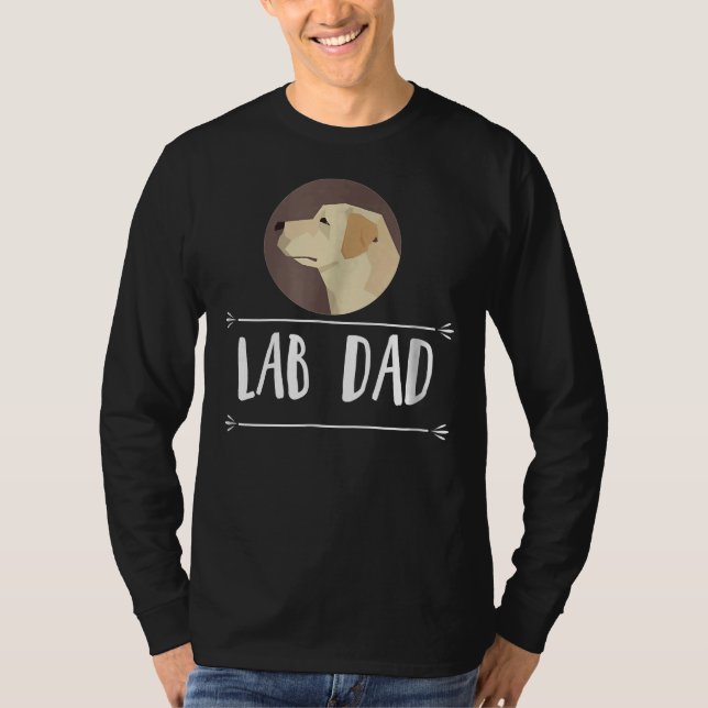 Camiseta Pai de laboratório! Labrador Amarelo - Cachorro do (Frente)