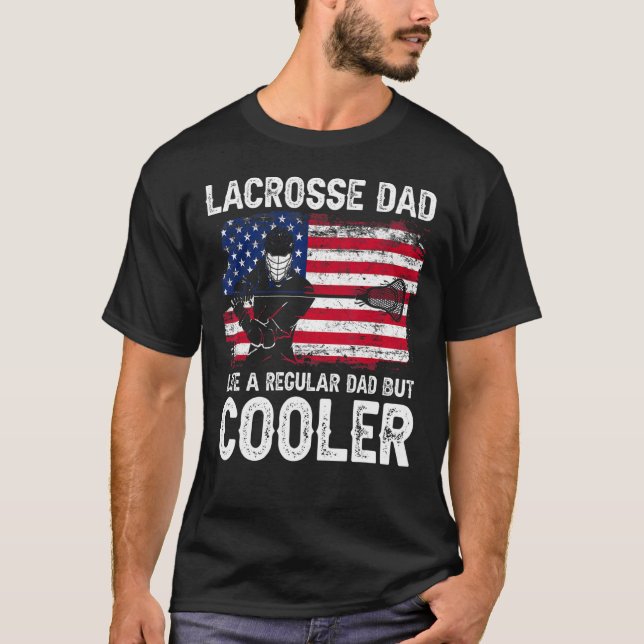 Camiseta Pai De Lacrosse Como Bandeira Americana Normal 4º (Frente)