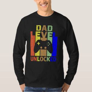 Camiseta Pai de Lançamento de Gravidez da Menina Nível Desb