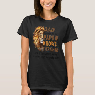 Camiseta Pai De Leão Mens Sabe Muito, Mas Papaw Sabe Tudo