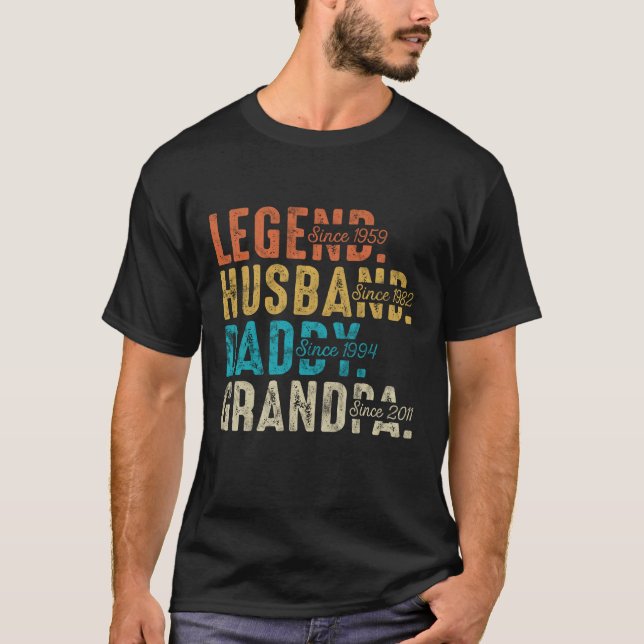 Camiseta Pai de legenda Avô, Dia de os pais do Velho Homem  (Frente)