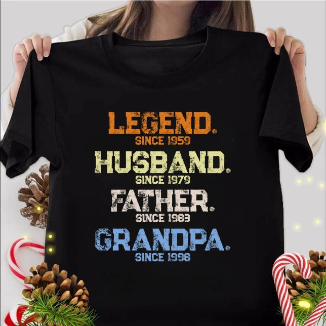 Camiseta Pai de Legenda de Natal GRANDPA Personalizado (Criador carregado)