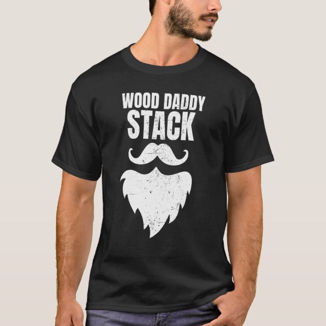 Camiseta Pai de madeira dizendo barba Pai (Frente)