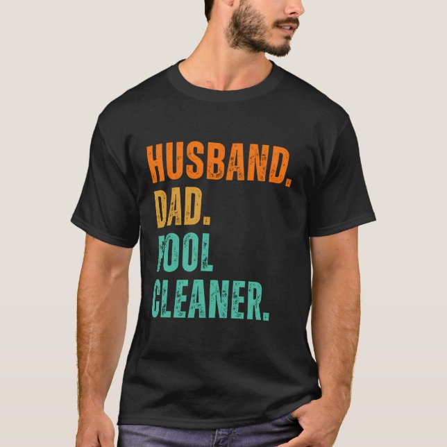 Camiseta Pai de marido do técnico de limpeza de piscinas (Frente)
