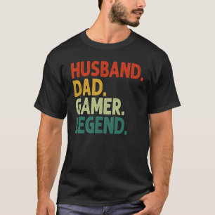Camiseta Pai de marido Gamer Legend Vintage Gaming D do pai