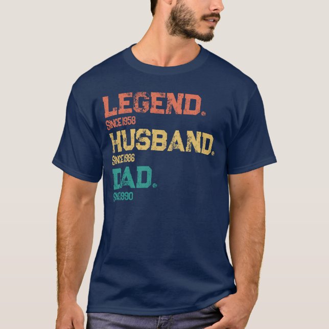 Camiseta Pai de marido personalizado de legenda - Datas per (Frente)