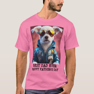 Camiseta Pai de melhor cão personalizado do dia de os pais