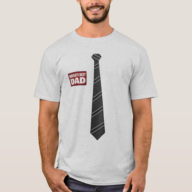 Camiseta Pai de melhor etiqueta executiva do mundo preto (Frente)