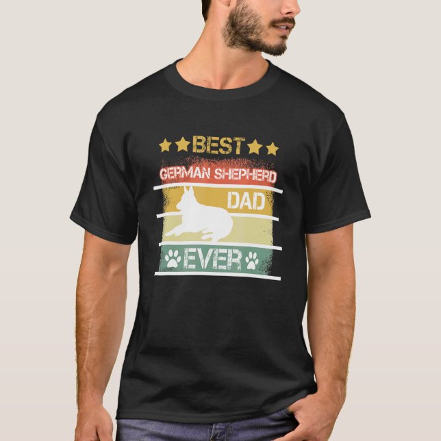 Camiseta Pai De Melhor German shepherd Para Menores Retro D (Frente)