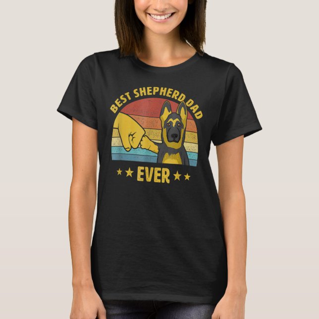 Camiseta Pai De Melhor German shepherd Para Menores Retro D (Frente)
