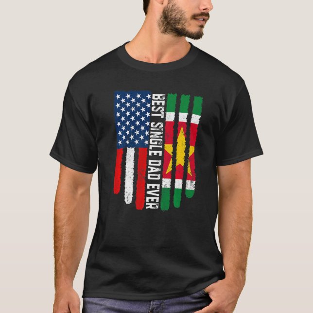 Camiseta Pai de Melhor Solteiro para Sinalizador Americano  (Frente)