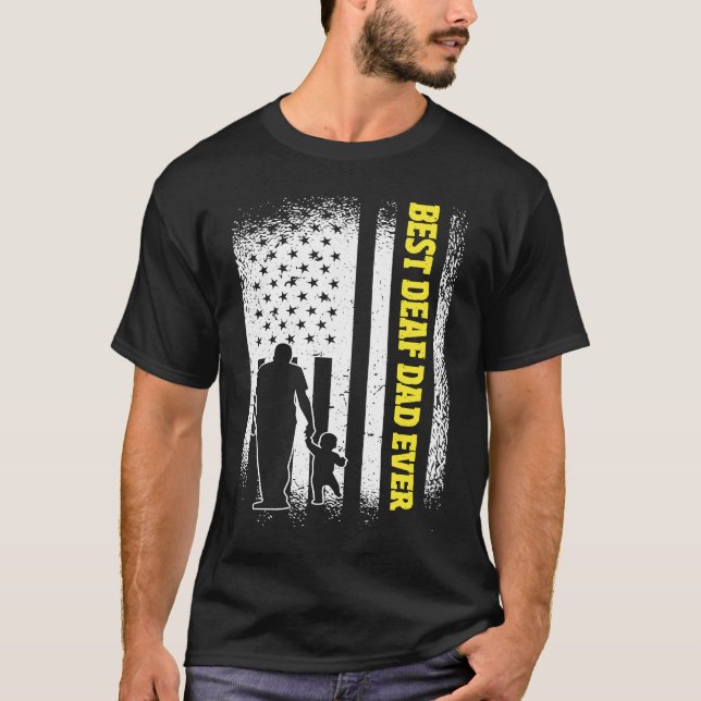 Camiseta PAI de melhor surdo dos EUA (Frente)