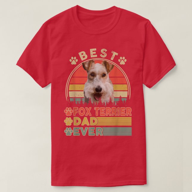 Camiseta Pai De Melhor Terrier Nunca Fox Terrier Lover Dog  (Frente do Design)