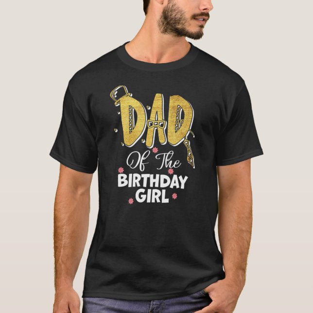 Camiseta Pai de Menina da Filha de Aniversário (Frente)