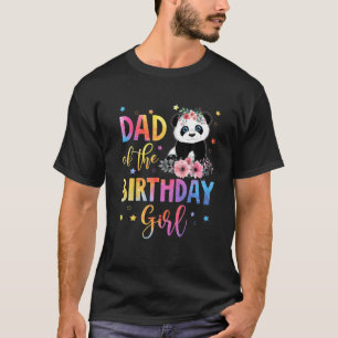 Camiseta Pai De Menina De Aniversário, Panda Bear Mãe Fl
