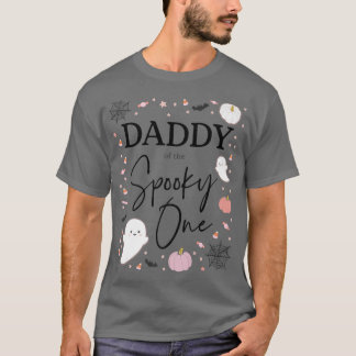 Camiseta Pai de Meninas do Spooky One Girl Primeiro Anivers