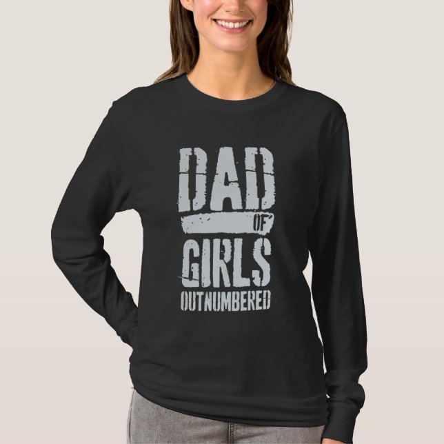 Camiseta Pai De Meninas Numeradas Para Pais Com Raparigas F (Frente)