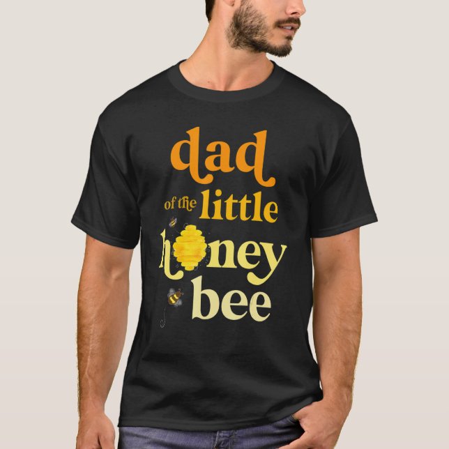 Camiseta Pai De Meninos Da Pequena Abelha De Aniversário Re (Frente)