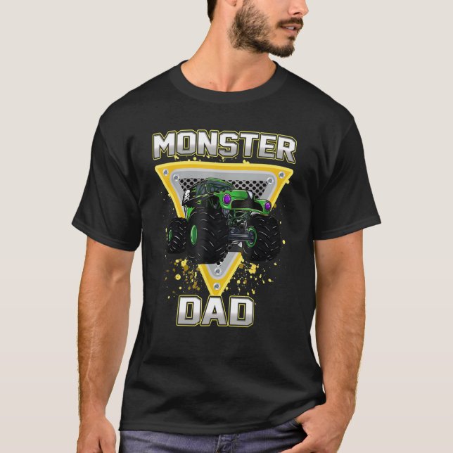 Camiseta Pai De Meninos Do Aniversário Monster Truck Birthd (Frente)