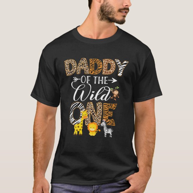 Camiseta Pai De Meninos Do Jardim Zoológico Selvagem Safari (Frente)