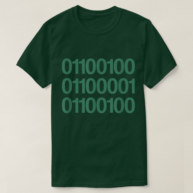 Camiseta Pai De Menores No    Código BinárioPresente De Dia (Frente do Design)
